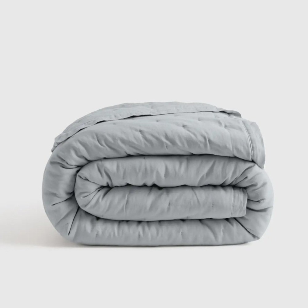 Quince NWT European Linen Dream Quilt Mist Blue Grey- Full/Queen